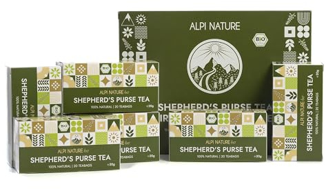 Alpi Nature Bourse a Pasteur BIO Tisane, 120 Sachets de Thé, 120g Pack de 6 x 20 Sachets de 1g