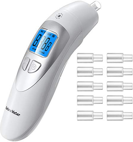 Ketone Test Monitor and Breath Meter for Keto, 0-99 PPM with 32 Records | Ketone test monitor reads 0-99 PPM across six levels, saves 32 results and includes 10 mouthpieces for keto trend checks.