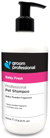 Groom Professional Baby Fresh Hundeshampoo (350 ml) – Sanfte 20 : 1 Formel mit Aloe Vera, Reinigt und Pflegt Alle Felltypen, Ideal für Welpen und Empfindliche Haut, Babypuderduft, UK