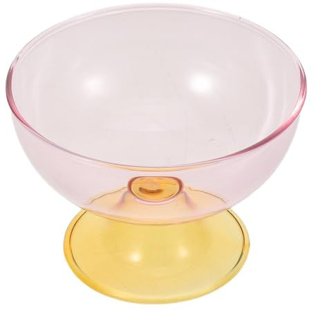 Genérico Bol de Vidrio Pie Alto para Helados y Postres Tazón Transparente para Ensaladas de Frutas y Cereales Diseño Colorido Apto para Lavavajillas Adecuado para Cenas y Fiestas 1