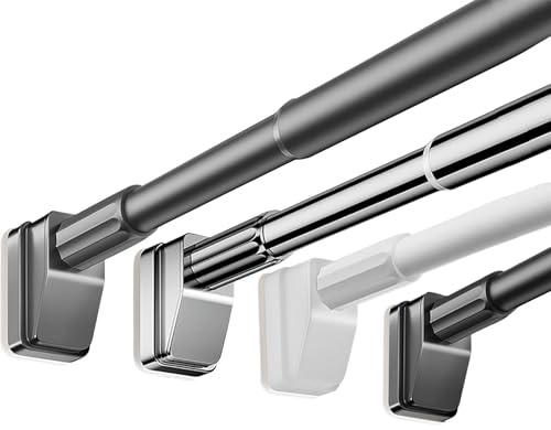 Asta per tenda a tensione regolabile, 40-500 cm, senza trapano, installazione con morsetto Ø 3 m, asta versatile per doccia e armadio, elegante grigio, perfetta per bagno e decorazione della casa