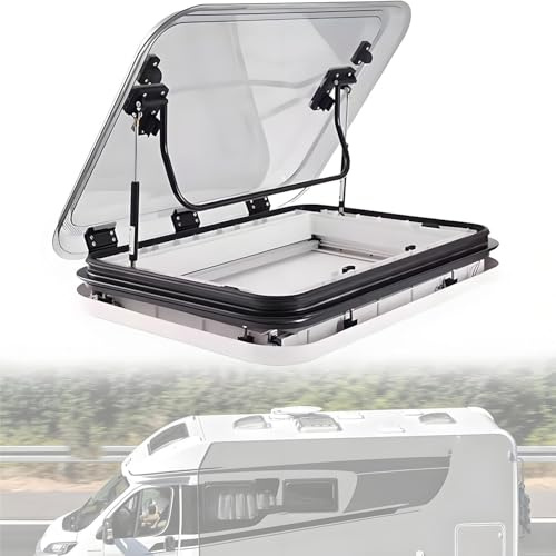 Botola per finestra da tetto per roulotte e camper con luce a LED,lucernario a LED esterno per roulotte e camper,lucernario a LED per roulotte e camper con taglio da 500/700/800 x 500mm 31.5x19.7Inch
