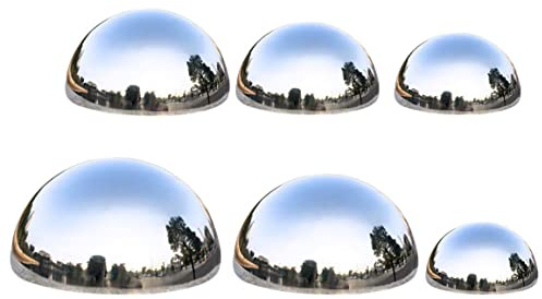 Otbushit Mezza sfera cava per osservazione in acciaio inossidabile 6 pezzi: globi decorativi riflettenti lisci lucidati a specchio fai-da-te per il giardino