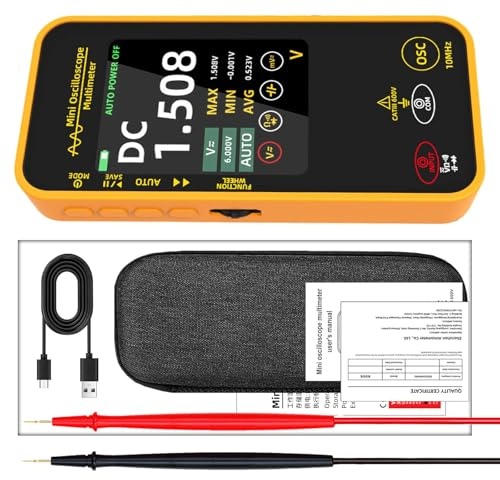 Oscilloscopio digitale palmare LCD da 3,2 pollici, multimetro digitale 10 MHz a canale singolo con attivazione automatica e capacità di memorizzazione dei dati, oscilloscopio multimetro