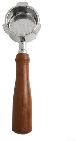 Portafiltro doppio becco da 51 mm con cestello filtrante a 3 orecchie, manico in legno massello, non pressurizzato, per la casa e la caffettiera
