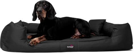 tierlando® Orthopädisches Hundebett Goofy für große Hunde XL bis XXXL mit waschbarerem Polyester-Bezug, ideal bei Gelenkproblemen Größe: 110x90cm | Farbe: 03 Schwarz
