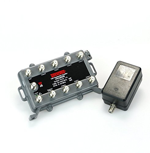Antronix 8 Port Bi-Directional Cable TV Splitter Signal Booster/Amplifier with Active Return Zero Signal Loss and VoIP Telephone Bypass