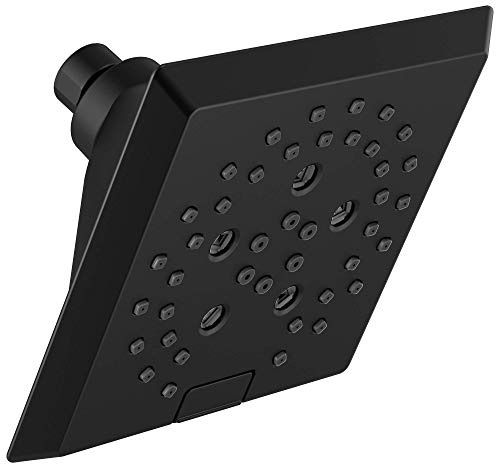 DELTA FAUCET 52664-BL UniversalShoweringComponents H2Okinetic 5-Setting Raincan Shower Head, Matte Black