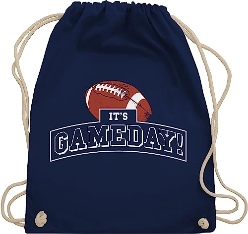 Turnbeutel Rucksack - It's Gameday Vintage Football - Unisize - Navy Blau - sports bag american+football+tasche sport beutel geschenk für fans american tasche footballfans turnsackerl turn sackerl