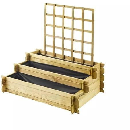 Carré potager en bois avec treillis ANGELIC - Cerland
