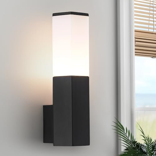 HARPER LIVING Applique murale d'extérieur étanche IP54 Finition grise Design hexagonal Culot E27 Compatible LED Idéal pour allée, cour, jardin, parc, classe 1 (terre)