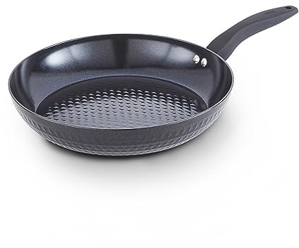 Tower T900137 Diamo Frying Pan with Black Diamond Ceramic Non-Stick Coating & Softtex Handle, Aluminium, 30cm, Black