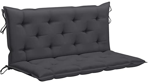 Tidyard Cojín para Balancín Cojín con Respaldo para Columpio de Jardín Cojín para Banco Cojín de Asiento para Jardín Patio Terraza Balcón Decoración de Tela Gris Antracita 120 cm