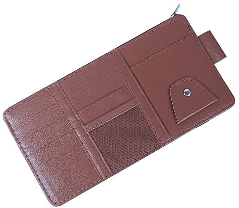 Maipula Auto-Sonnenblende, Organizer,Aufbewahrungstasche,Notizhalter, Kartenhalter, Fahrzeug-Auto-Innenraumzubehör，braun