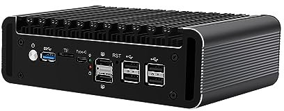 HUNSN Micro Firewall Appliance, Mini PC, VPN, Router PC, Intel Alder Lake-N 12th Gen N100, RJ47, 6 x 2.5GbE I226-V, 2 x HDMI2.1, TF, Type-C, Barebone, NO RAM, NO Storage, NO System
