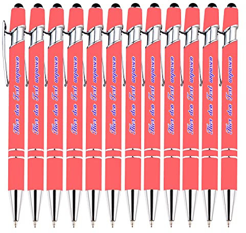 Individuelle 2-in-1-Schreib Kugelschreiber, personalisierter Kugelschreiber mit Logo oder Text, Premium-Kugelschreiber für Unternehmen, Abschlussfeiern, schwarzer Tintenstift, Soft Touch, 120 STK