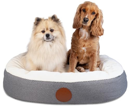 Elite Paws® UK Luxury Orthopaedic Dog Bed, Washable Cover (Cream, L)