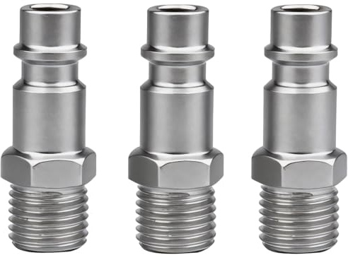 Raccord Rapide Air Comprimé 1/4,Raccord Air Comprimé,3PCS | Raccord Pneumatique Européen G1/4,Connecteur à Dents Externes pour Pistolet,Souffleur de Poussière,Outils Pneumatiques