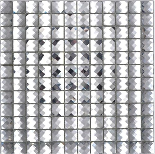 Mosaik Fliese Transluzent kristall Glasmosaik Crystal Glitzer silber BAD WC DUSCHE KÜCHE FLIESENSPIEGEL THEKENVERKLEIDUNG BADEWANNENVERKLEIDUNG Mosaikmatte Mosaikplatte