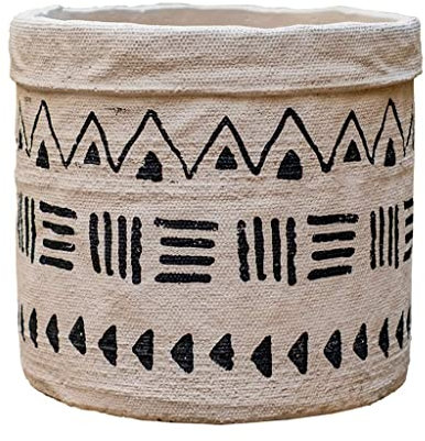Unique African Elements - Macetas de hormigón grandes de lino de imitación para exteriores (21,5 x 21,5 x 18 cm)