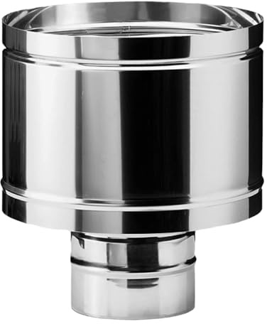 Briconess.com Fumaiolo Tondo Antivento in Acciaio Inox per impianti di Scarico fumi e Ventilazione Ambienti - Ø 12 cm