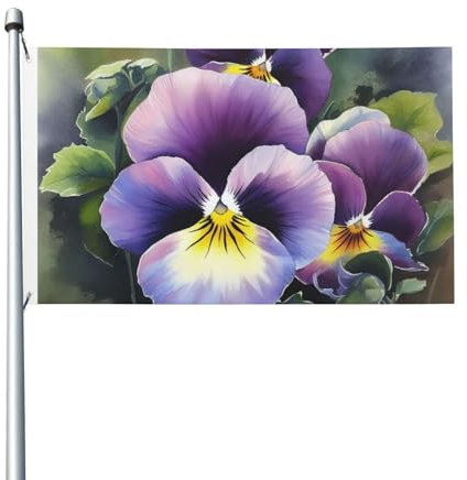 Flagge, 90 x 152 cm, doppelseitiges Banner, Dekoration, 200D, schwere Outdoor-Flagge, Stiefmütterchen, Perfektion, Willkommensflaggen mit 2 Ösen, Dekorationen, Hofflagge für den Außenbereich, Urlaub,