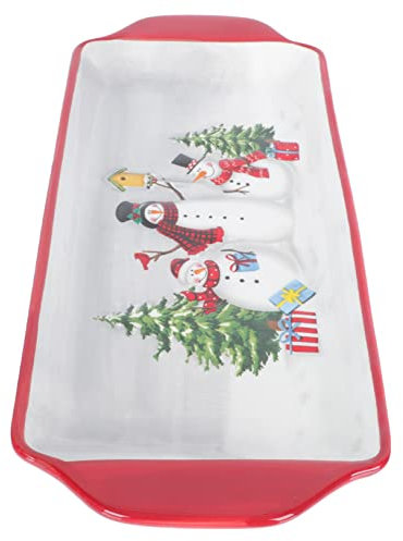 COLLBATH Weihnachts Geschirr Teller Keramik-kuchenteller Für Desserts Langlebiger Desserthalter Mit Westlicher Speiseteller Design