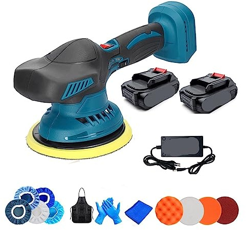 Máquina pulidora, lijadora orbital Pulidora de coche inalámbrica, 6 velocidades, pulido automático eléctrico, limpieza, encerado de Metal, lijado de madera, herramienta de eliminación de óxido para li