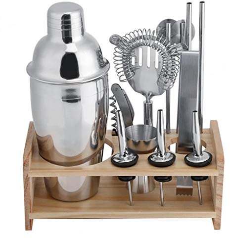 12 Pezzi in Acciaio Inox Cocktail Shaker Mixer Drink Barman Browser Kit Bar Set Strumenti per Barman Professionisti Strumenti Dimensioni: 550 ml Un Colore 750 ml