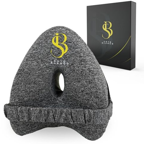 SOTO BLANCO SB Premium Ergonomisches Kniekissen für Seitenschläfer | Orthopädisches Bein-Kissen Viscoelastischem für schmerzfreien Schlaf | Atmungsaktiver Bezug graue