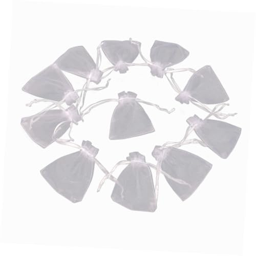 YOSADIER 50stücke Organza Geschenktüten Kordelzug Beutel Für Schmuck Süßigkeiten Und Kosmetik Für Hochzeiten Partys Und Weiß Leicht Und Langlebig