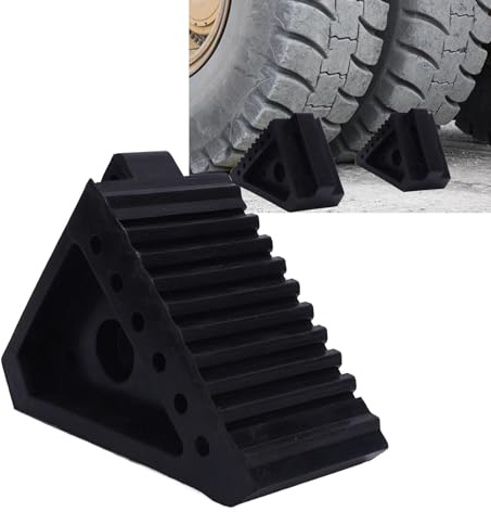 Ausla Bloque-Roue en Caoutchouc Robuste, Cale de Roue, Bloc de Pneu 6,9 X 3,9 X 5,9 Pouces avec Texture Antidérapante pour Voiture, Remorques de Voyage, RV, Camion, ATV.