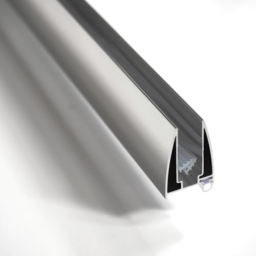 WITEN&NOCK Wandanschlussprofil aus Aluminium für Walk In Dusche Glasstärke 8 mm 10 mm, silber in Hochglanz Länge 200cm
