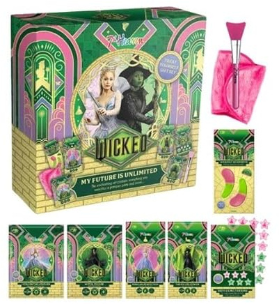 7th Heaven Wicked Gift Set with 2x Face Masks, 2x Sheet Masks, 24x Spot Patches, Under Eye Hydrogel Patches, Applicator and Cleansing Cloth for a pamper party and brighter-looking skin. - Contains | WICKED PAMPER SET - Enjoy a magical pamper session with face masks, spot patches, and more for radiant skin — ideal for every