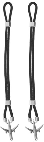 MUCKLILY Bracciale da Uomo con Ciondolo Aereo in Metallo e Corda Nera Regolabile Set 2 Pezzi Accessorio Leggero e Resistente per Uso Quotidiano Viaggio e Regalo per Piloti