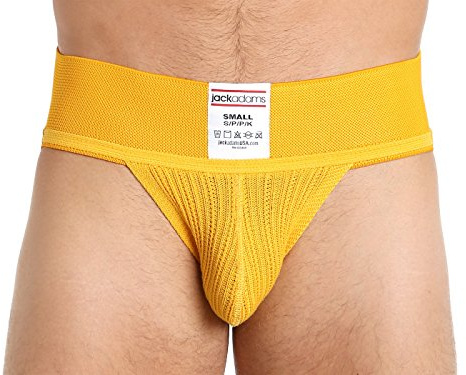 Jack Adams Men's No. 1874 Jockstrap Jock Strap, Yellow, XL