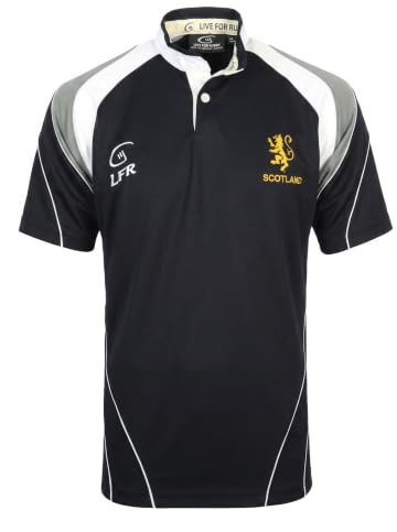 Maglietta da Rugby della Scozia al Torneo delle Sei Nazioni, con ricamo a forma di leone rampante, taglie dalla XS alla 3XL, Blu (blu navy), XL