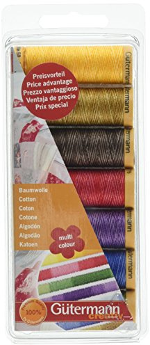 Gütermann Baumwolle 50 Gewinde Set, Mehrfarbig, 7 x 100 m