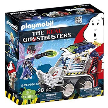 PLAYMOBIL Ghostbusters 9386 Spengler mit Käfigfahrzeug und Disc-Shooter, Ab 6 Jahren