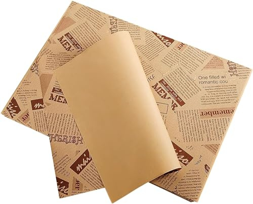 La Llareta Brotpapier 100 Blatt, 26 * 36cm Käsepapier, Wasserdicht und Öl, Nicht Klebrig, Wachspapier für Lebensmittel, Butter, Käse, Sandwich, Burger, Pommes