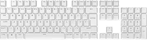 Corsair PBT DOUBLE-SHOT PRO Keycap Mod Kit (Double-Shot PBT Keycaps, Standard Bottom Row Compatibility, Textured Surface, 1.5mm Thick Walls with Backlit Font, O-Ring Dampeners Included) Arctic White