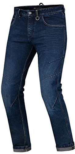 Shima Devon - Pantalones Vaqueros para Motocicleta, elásticos, ventilados, Ajustados, para Hombre, con Refuerzos de Fibra QL, Protectores CE de Rodilla y Cadera