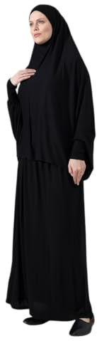ihvan online Muslimische Kleider für Frauen, Zweiteilige Langarm-Islamische Gebetskleid mit langem Ärmel