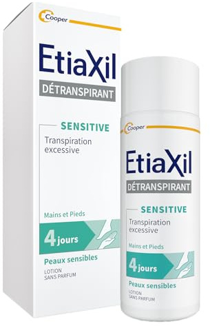 ETIAXIL - Déodorant Détranspirant - Traitement Transpiration Excessive - Pieds - Peaux Sensibles - Lotion Sans Parfum - 100 ml