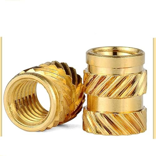 250 Stück M3-Einsatz Messingmutter Heißschmelz-Rändelgewinde Wärmeeinbettung Kupfermuttern Embed Pressed Fit in Löcher für Kunststoffgehäuse-M3x5x5 (250 Stück)