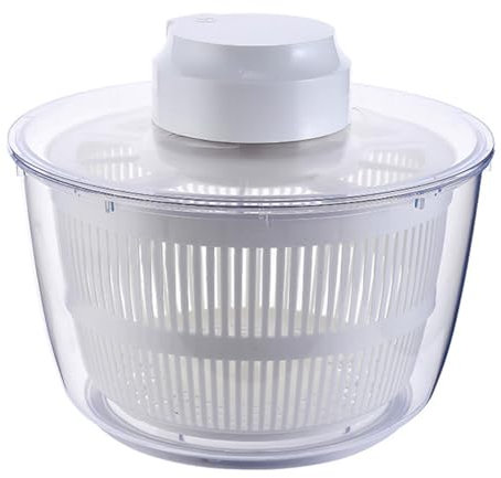 Automatischer Elektrische Salatschleudern 4.5L USB Aufladbar Salad Spinner Elektrischer Salatschleuder, Salad Spinner für Obst Gemüse, Schnell Entwässern, 2 in 1 Multifunktion Salat GemüSe Trockner