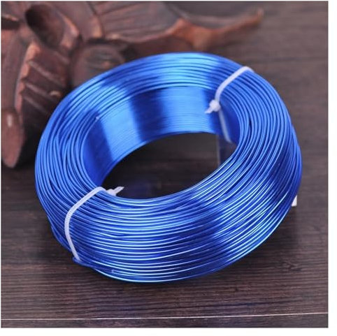 Aluminium-Gauge, 1 große Rolle, 0,8 mm/1,5 mm/2 mm/2,5 mm/3 mm, Aluminium, weiches Metall, Basteldraht für Schmuckherstellung, Basteln (Farbe: Blau, Größe: 1,0 mm (210 m)