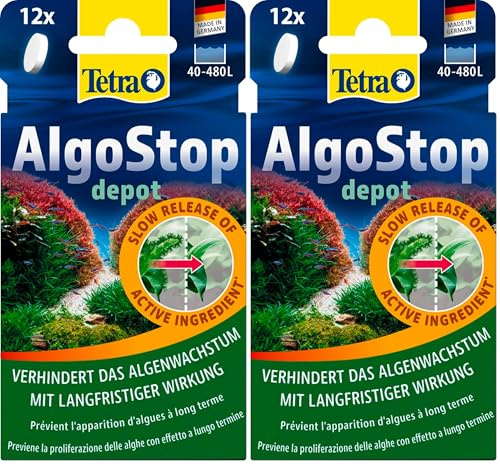 Tetra AlgoStop Depot - formstabile Tabletten zur langfristigen Vorbeugung von Algen in Aquarien ab 40 L, 12 Tabletten (Packung mit 2)