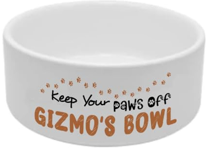 Personalised Keep Your Paws Off, Ceramic 18.5cm x 8cm Pet Bowl, Feeding/Water Dog Bowl.