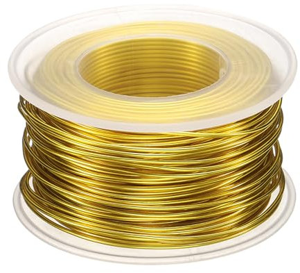 QUARKZMAN Rotolo di Filo Bonsai, Spessore 1mm, Lunghezza 30m, Filo di Alluminio Anodizzato Flessibile per Attrezzi Bonsai, Alberi, Giardino, Orticoltura, Paesaggistica, Giallo